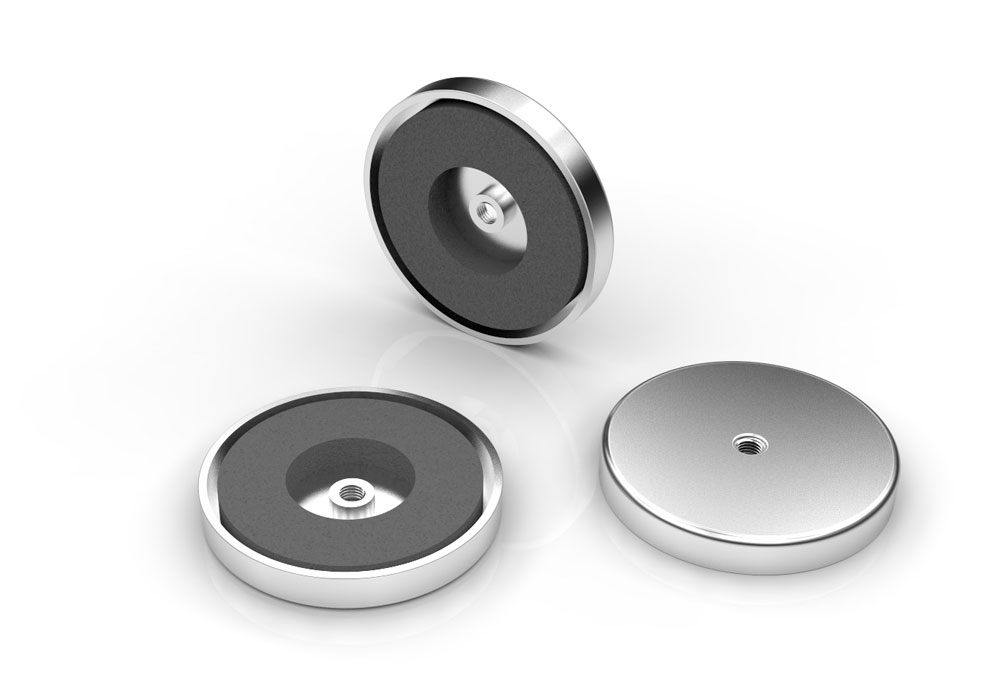 Ferrite Flat Pot Magnet with Clinch Nut