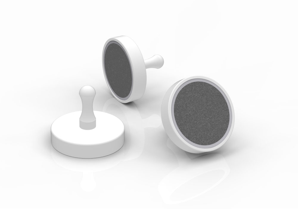 Ferrite Memo Magnet With Handle White Powder Coated